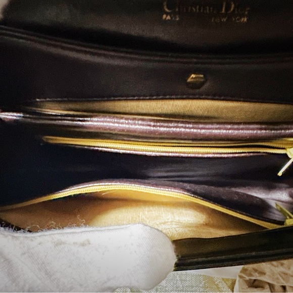 Authentic Vintage Christian  Dior 1960’s Handbag shoulder bag dark red Leather - Picture 6 of 17